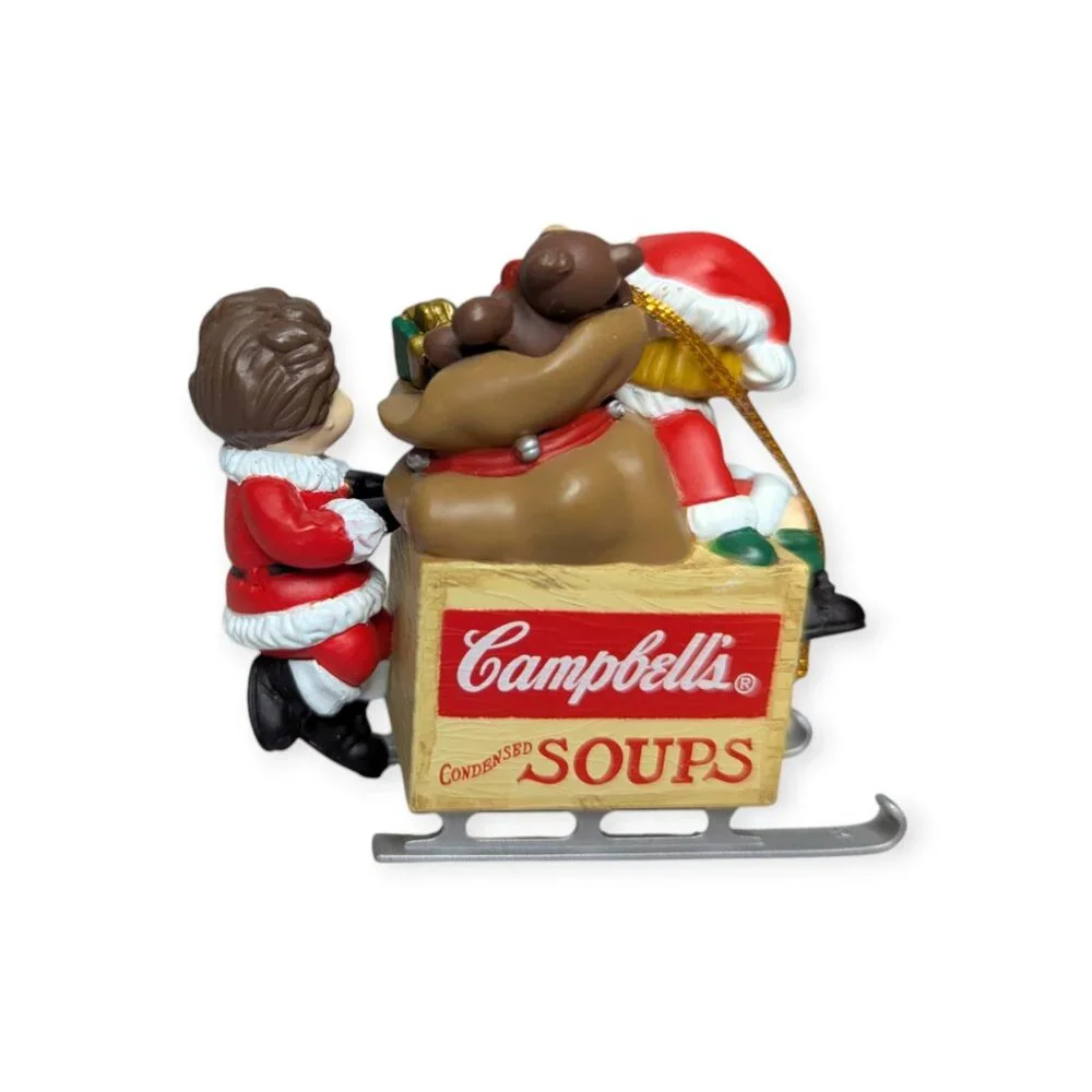 Vintage 1996 Campbell's Soup Kids Sled Christmas Ornament w/Original Box
